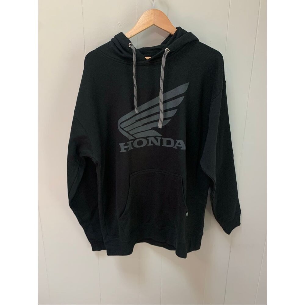 Honda Hoodie Factory Effex Black And Gray Moto Pullover Unisex Size XL